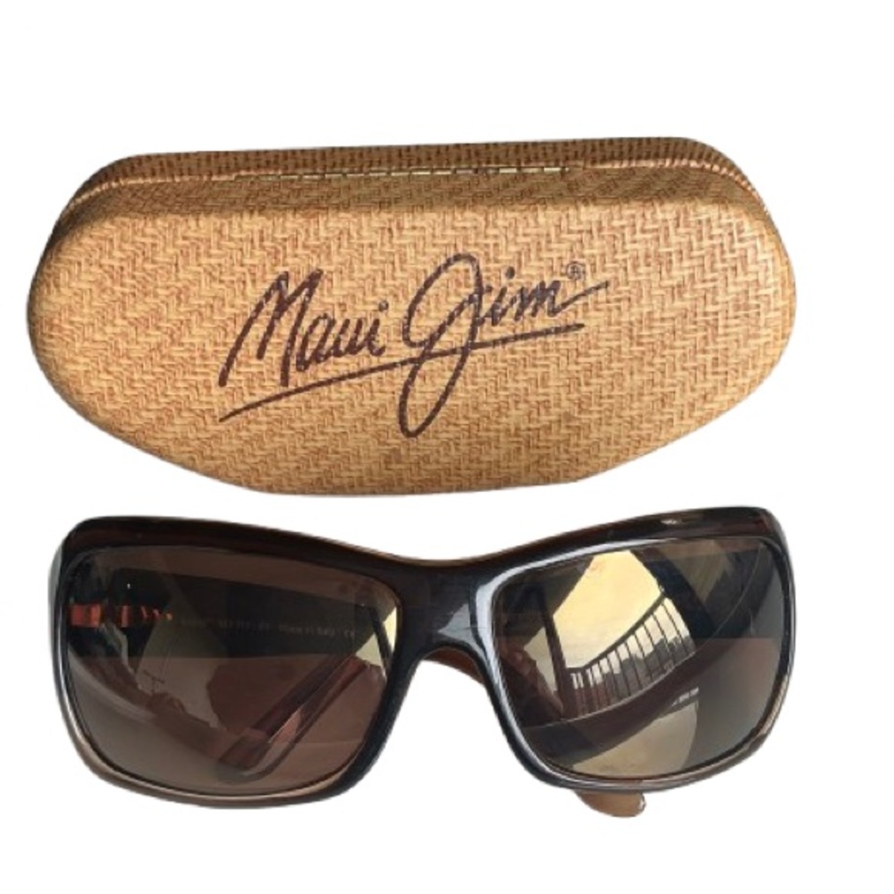 Maui Jim Palms 111 -01 Authentic Sunglasses in Chocolate Fade with Original Case